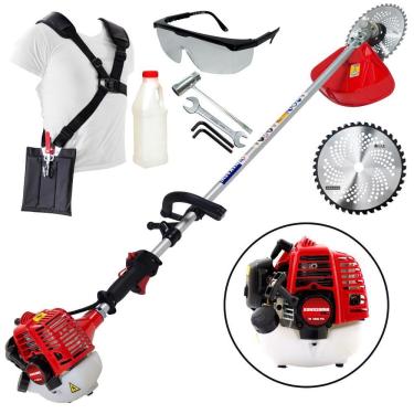 Imagem de Roçadeira Plus Lateral Kawashima KW260T 26cc 2 Tempos á Gasolina Econômica Com Empunhadura Circular, Lâmina de Vídia e Cinto de Sustentação 2 Pontas