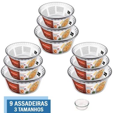 Imagem de 9 Peças Forma Suflê Travessa Vidro 2 De Cada Tamanho Marinex