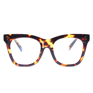 Imagem de Armações de óculos de leopardo fashion para mulheres vintage flor quadrada feminina armação de óculos de luxo transparente, 3, china