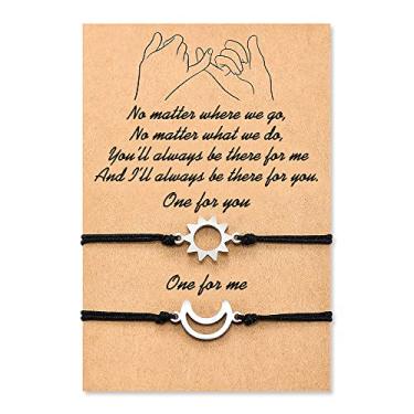 Imagem de Tarsus Pinky Promise Pulseiras de relacionamento combinando para amigos casal família, 9 inches, Aço inoxidável