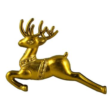 Imagem de Kit Enfeite Pendente de Natal Dourado Rena 2Pçs