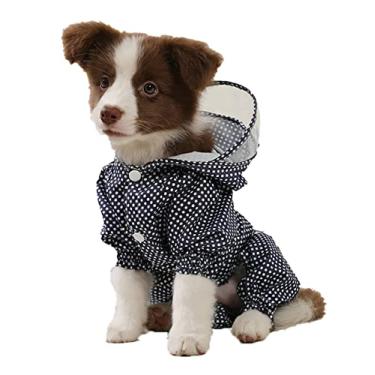 Imagem de Capa de chuva para cães de estimação capa completa de quatro patas à prova d'água à prova de poeira capa de chuva verão ao ar livre leve confortável poncho para filhotes, azul, P(1