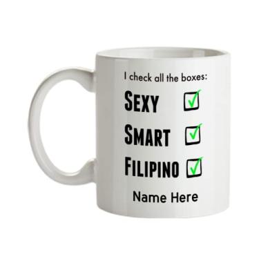 Imagem de Caneca filipina personalizada, caneca inteligente sexy filipina, presentes para amantes filipinos, presente para amantes filipinos, ideia de presente de cesta de natal de aniversário para amantes filipinos, caneca filipina personalizada