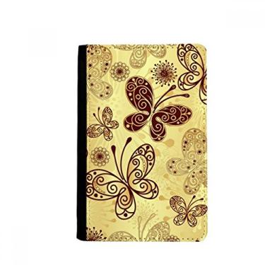 Imagem de Carteira de papel de parede borboleta amarela porta-passaporte Notecase Burse capa para cartão, Multicolor