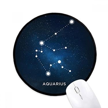 Imagem de DIYthinker Tapete de mouse com signo do zodíaco constelação de aquário, tapete redondo para computador