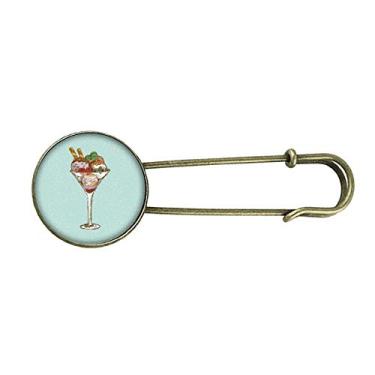 Imagem de Folhas Flor Taça Sorvete, Bola Retrô Broche de Metal Clipe Joias