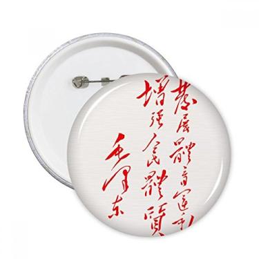 Imagem de Red Chairman Mao Quotes China Alfinetes redondos crachá botão emblema decoração acessório 5 peças