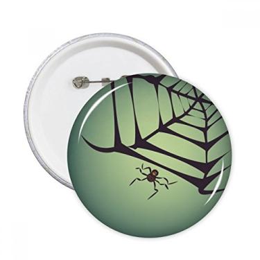 Imagem de Rede de aranha preta Halloween pinos redondos crachá botão emblema acessório decoração 5 peças