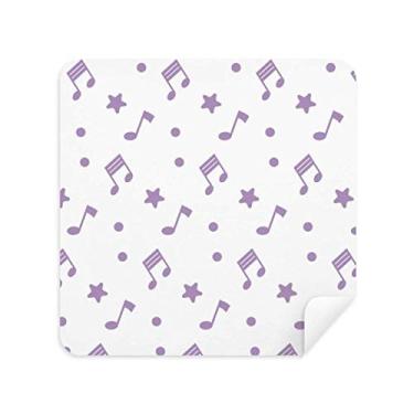 Imagem de DIYthinker Pano de limpeza de tela Purple Big Stars Music Notes tecido de camurça 2 peças