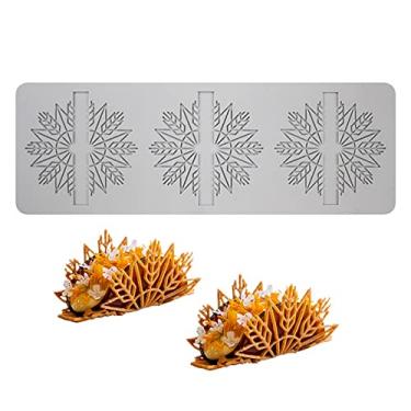 Imagem de Tapete de renda de árvore de Natal molde de chifres de alce de floco de neve para festa de aniversário de Natal DIY ferramentas de decoração de bolo molde de cozimento de chocolate e açúcar (Corn_K_29