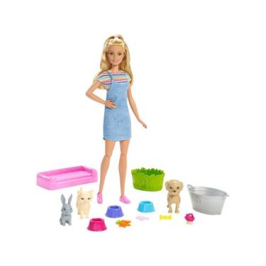 Imagem de Barbie Sisters And Pets Banho De Cachorrinhos 32cm - Mattel