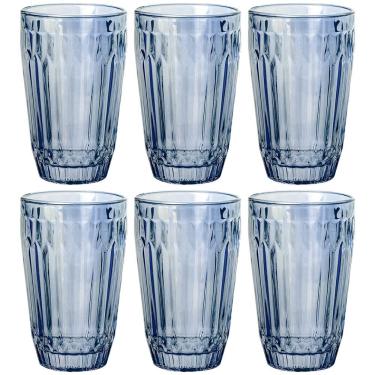 Imagem de Conjunto de Copos Altos L'Hermitage Bretagne Azul Luster 355 ml - 6 Peças