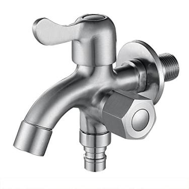 Imagem de LIDON Torneira externa da máquina de lavar torneira dupla uma em duas saídas aço inoxidável máquina de lavar torneira uso duplo para exterior