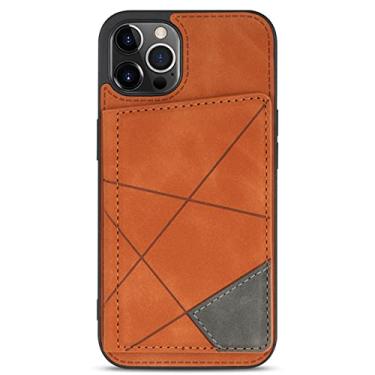 Imagem de Estojo de couro tipo carteira de luxo para iPhone 13 12 11 Pro 6 7 8 Plus X XR XS Max Stand Cover Slots para cartão, marrom claro, para iPhone 6s plus