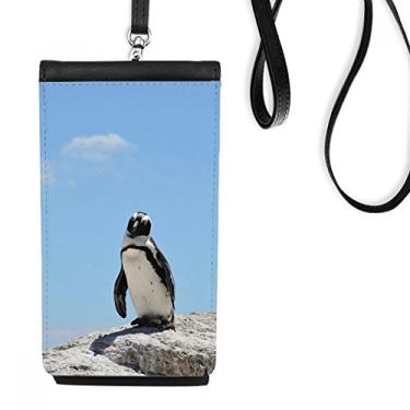 Imagem de Bolsa carteira para celular com imagem natureza da ciência Antártica Penguin Ocean bolso preto