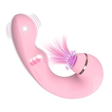 Imagem de Masturbador Feminino 3 em 1 Vibrador do Ponto g e Estimulador do Clitóris Sucção Brinquedos Sexuais (Rosa)