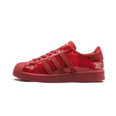 Imagem de adidas Originals Feminino Couro Sapatos Asw Superstar Chicago Girls Do It Better (Lusred, Ftwwht, Lusred, Numérico_) 13 Vermelho Exuberante/Branco Nuvem/Vermelho Exuberante