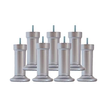 Imagem de Kit 7 Pés Para Cama Box Sofás Cinza 13 Cm Reforçado