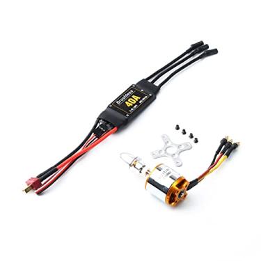Imagem de LAURAG Controlador eletrônico de velocidade Motor sem escova 2217 2300KV 40A ESC com plugue T 3,5 mm conectores banana para helicóptero de controle remoto