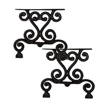 Imagem de Par Pé de Banco Churrasqueira em Ferro Fundido 37x38cm