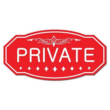 Imagem de Porta privada / Placa pequena 7.6cm x 15cm, vermelho