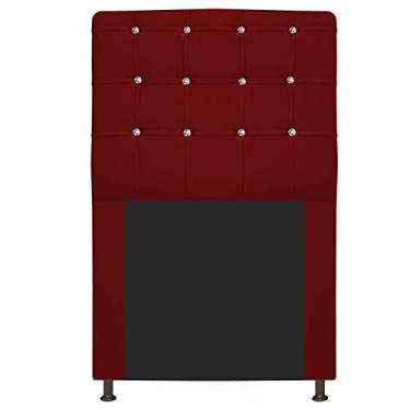 Imagem de Cabeceira Estofada Dama com Strass 90 cm para Cama Box Solteiro Corano Vermelho para Quarto - AM Decor