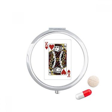 Imagem de Caixa de comprimidos com estampa de cartas de baralho em formato de coração K