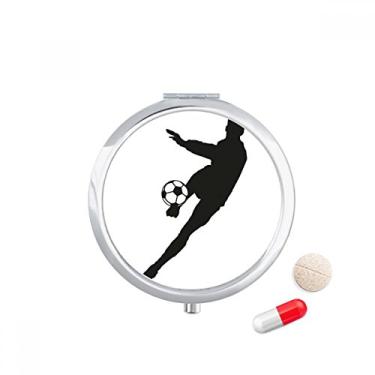 Imagem de Caixa de armazenamento de medicamentos de bolso com contorno de futebol americano esportivo