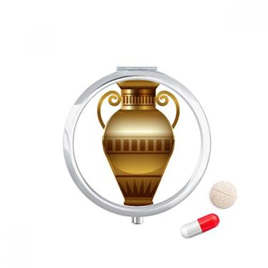 Imagem de Porta-comprimido decorativo do antigo Egito com estampa abstrata e bolso para remédios