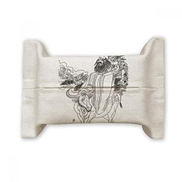 Imagem de Dao Religion China Lao Tzu Suporte de capa de papel para lenços faciais Bolsa de linho de algodão