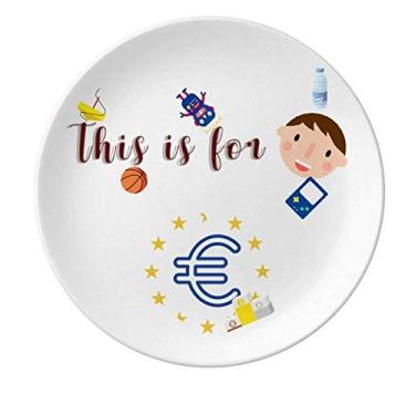 Imagem de Prato de porcelana Monetary Unification Around Stars para jantar redondo menino homem