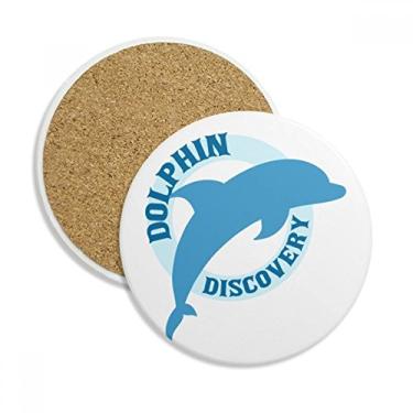 Imagem de Caneca para porta-copos Blue Ocean Streamline com estampa de golfinho, pedra absorvente de proteção de mesa