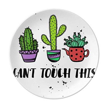 Imagem de Can't Approach This Cactus Prato Decorativo de Porcelana Salver Prato de Jantar