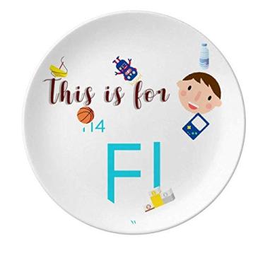 Imagem de Tabela de menstruação Elementos Químicos Metais Baixa Flerovium Fl Prato de Porcelana Jantar Redondo Prato Masculino