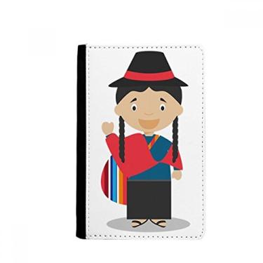 Imagem de Porta-passaporte vermelho azul Equador desenho Notecase Burse carteira carteira porta-cartões
