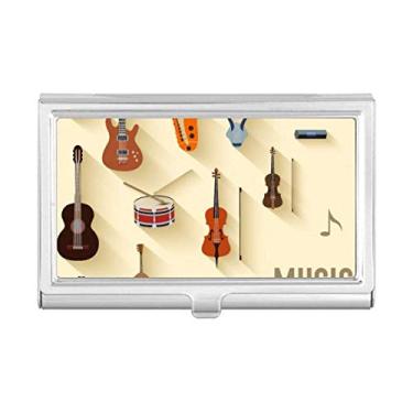Imagem de Porta-cartões de visita com padrão de combinação de instrumentos musicais