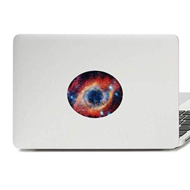 Imagem de Adesivo de vinil com estampa de olho colorido do universo da nebulosa com emblema para laptop e notebook