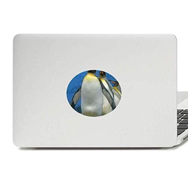 Imagem de Adesivo de notebook com muitos pinguins da Antártica, imagem de ciência da natureza com emblema de vinil