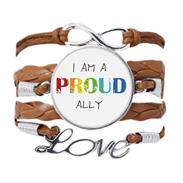 Imagem de DIYthinker Pulseira LGBT Bandeira de Arco-íris Orgulhosa Aliança de Amor Corrente Ornamento Pulseira Presente