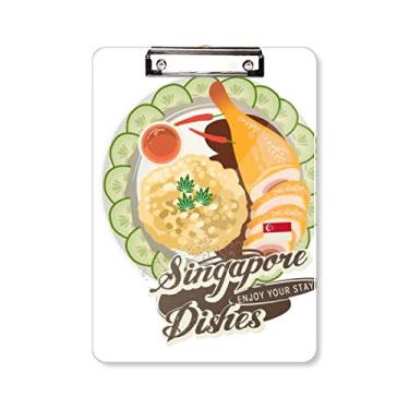 Imagem de Prancheta de Arroz Hainanese Singapura, Pasta de Prancheta de Arroz de Frango A4