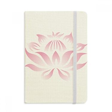 Imagem de Caderno com estampa floral de lótus rosa oficial de tecido capa dura diário clássico