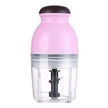 Imagem de AB MIDIA Mini Processador Alimentos Elétrico Cortador Triturador Gelo Moedor Carne Capsula Multiuso 200g Rosa