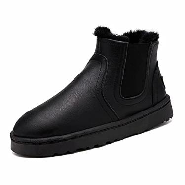 Imagem de Lee Coopel Winter Plus Velvet Shoes Botas masculinas de caminhada resistentes à água com cadarços, bico redondo – Sapatos masculinos para caminhada – Sapatos antiderrapantes para caminhada,