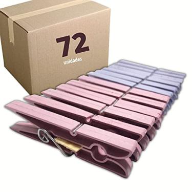 Imagem de 72 Prendedores Pregadores Roupa Plastico Gigante Embalagem