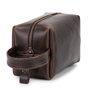 Imagem de Ello Griff Necessaire Masculina Organizador P/viagem Couro Legítimo (MARROM)