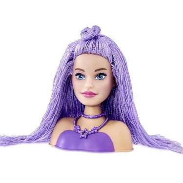 Imagem de Boneca Barbie Busto Styling Hair Cabelo Roxo Original Mattel
