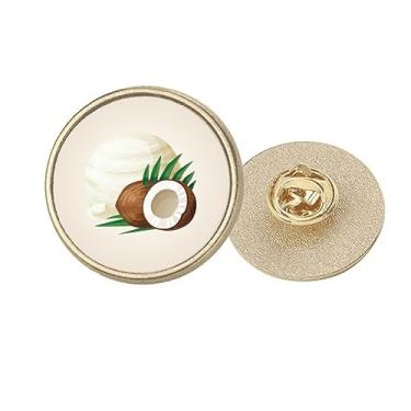Imagem de Broche de picolés de coco e gelo redondo de metal dourado, Medium, não aplicar