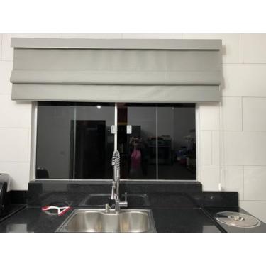 Imagem de Cortina Persiana Romana 1,60 Larg x 1,40 Alt Blackoute Veda Luz (Cinza)