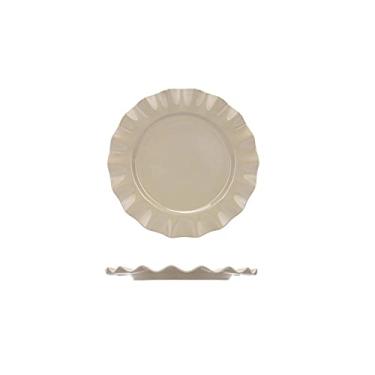 Imagem de Pratos de jantar pratos de jantar criativos ondulados pratos de jantar redondos para bife salada macarrão e aperitivo pratos de microondas forno e lava-louças (9,3 cm) pratos de salada (cor: branco, tamanho: 9,17 polegadas)