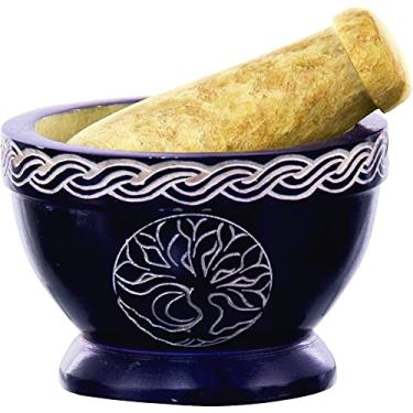 Imagem de The New Age Source Argamassa e pilão árvore da vida azul cada